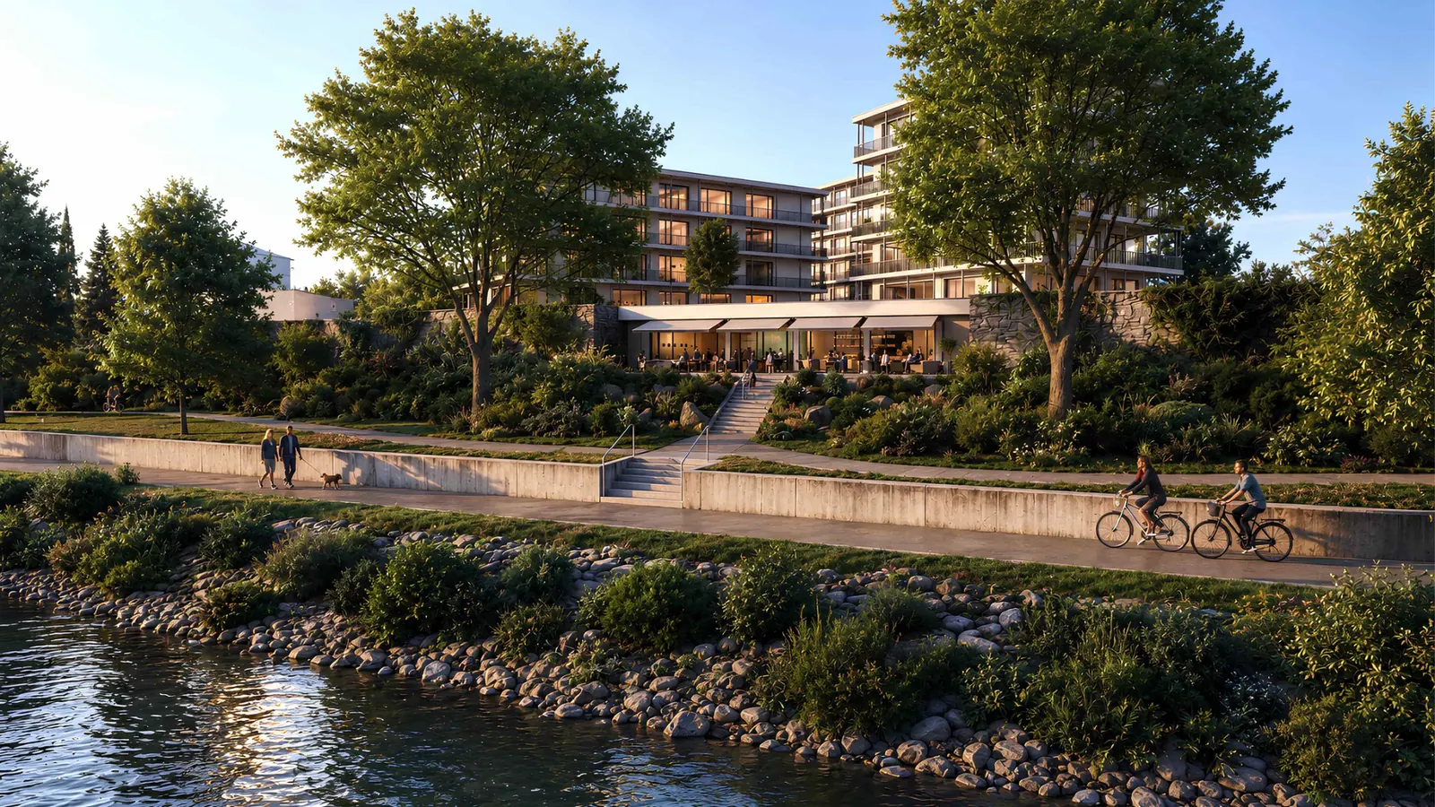 K680 Hohe Straße – Rheinlage, Wasser, Licht und Weite am Flussufer
